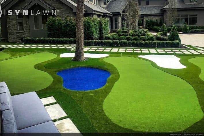 SYNLawn San Bernardino CA Backyard Artificial Grass golf putting green