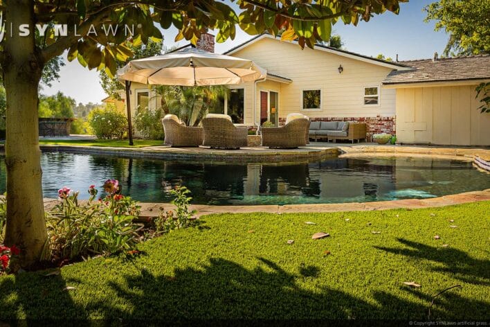 SYNLawn San Bernardino CA artificial grass for residential celebrity backyards